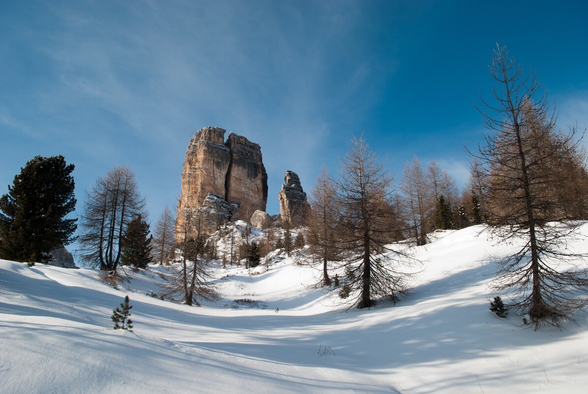 Paesaggio innevato del comprensorio dell'Abetone
