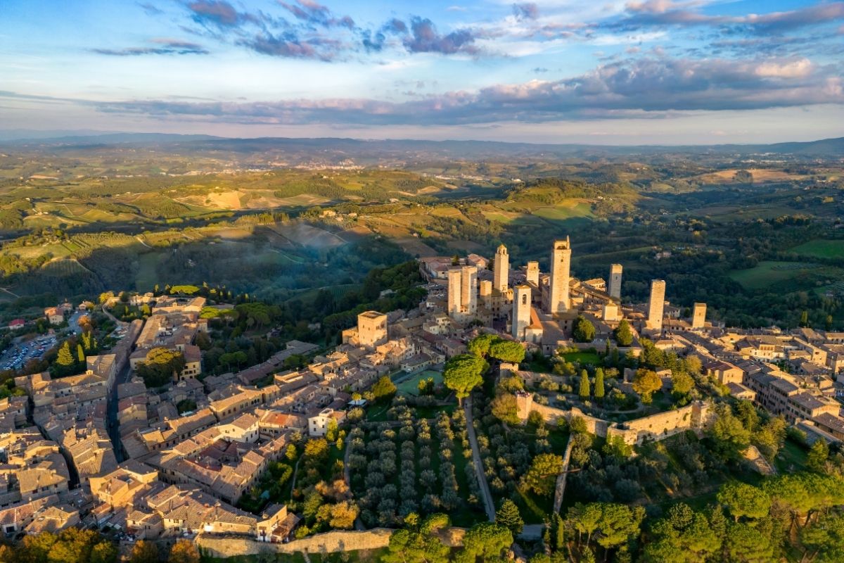 Unesco, centro storico di San Gimignano, veduta delle storiche torri medievali 